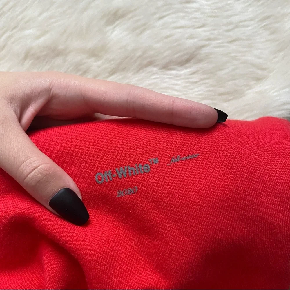 Off-White Men's Unfinished Slim Sweatpants Red/Silver